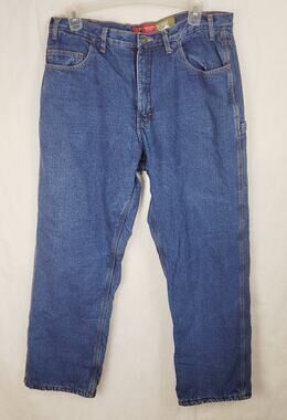 Berne Original Work Jeans fully flannel lined size 38x32 Workwear Warm Outdoors
